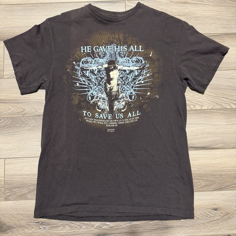 Vintage Kerusso Christian Jesus Shirt Medium 18x26 Bible Verse